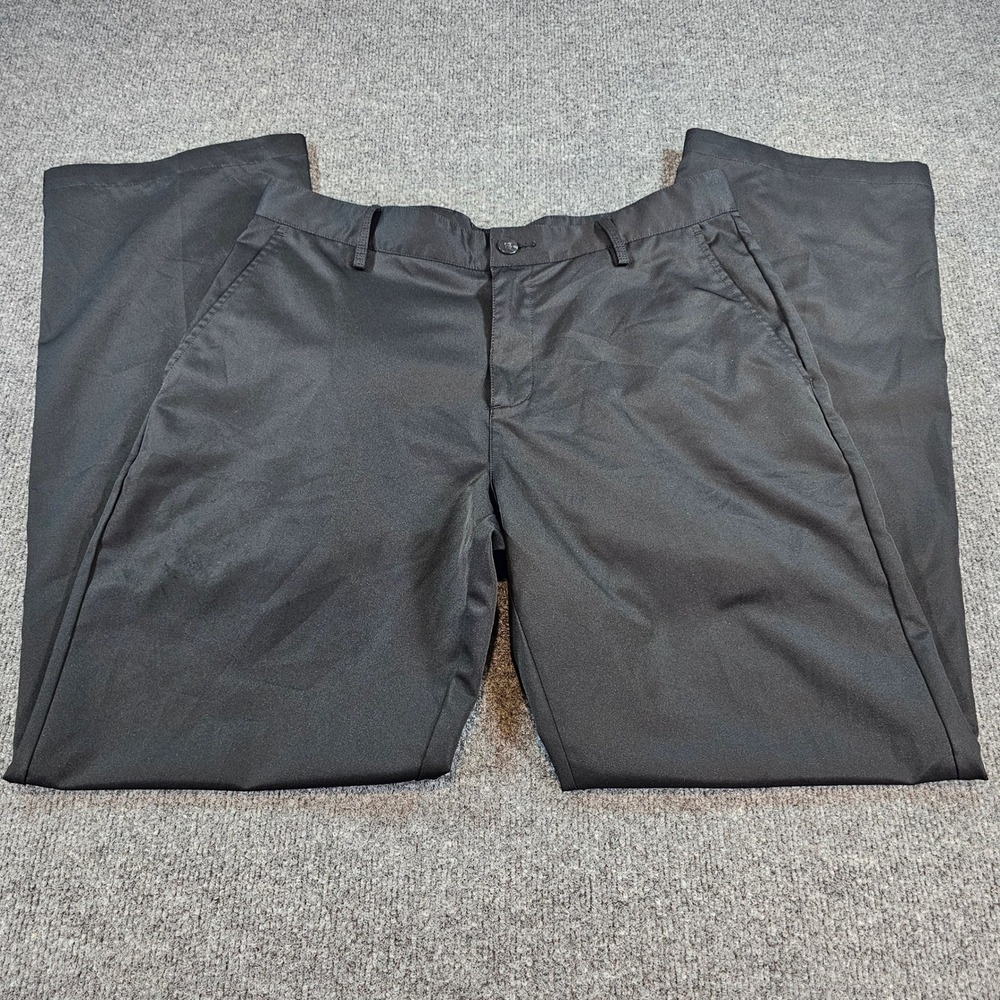 Adidas Climalite Mens 33x32 (32x32 Tag) Black Golf Pants Straight Leg AE7002